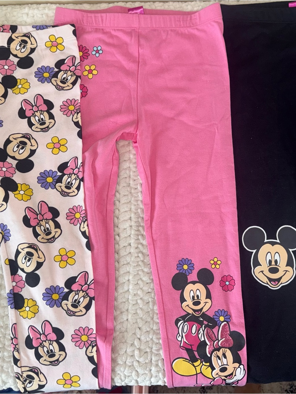 Disney Girls Minnie & Mickey Leggings Set - Pink, Black, Light Pink